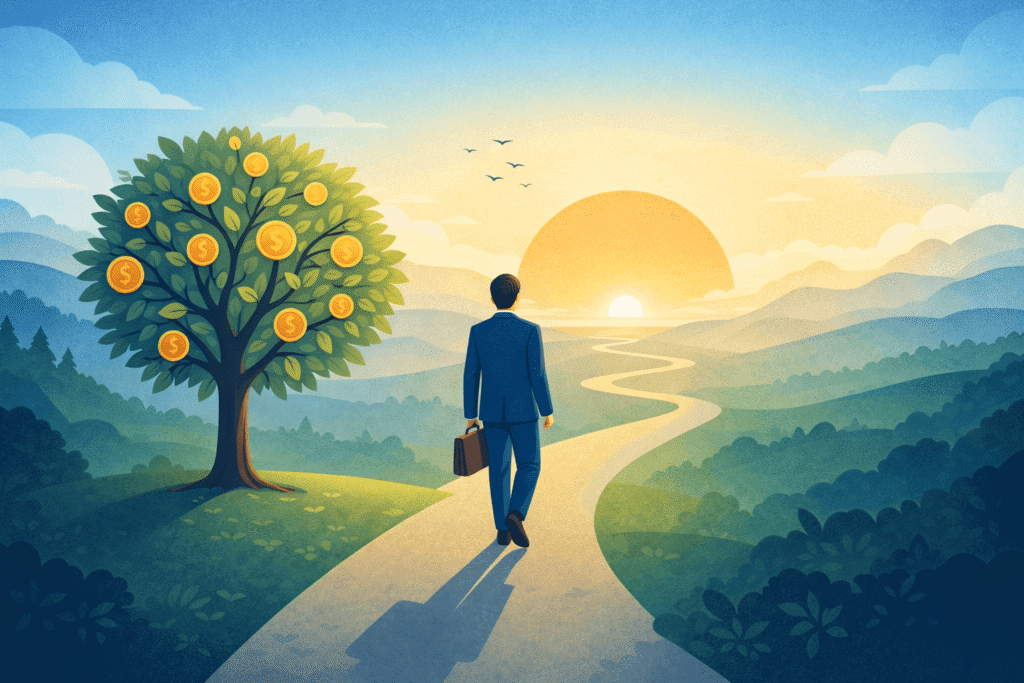 Comment agir et penser comme un investisseur gagnant illustration symbolisant comment agir et penser comme un investisseur gagnant grâce à la patience, au temps et à une vision long terme